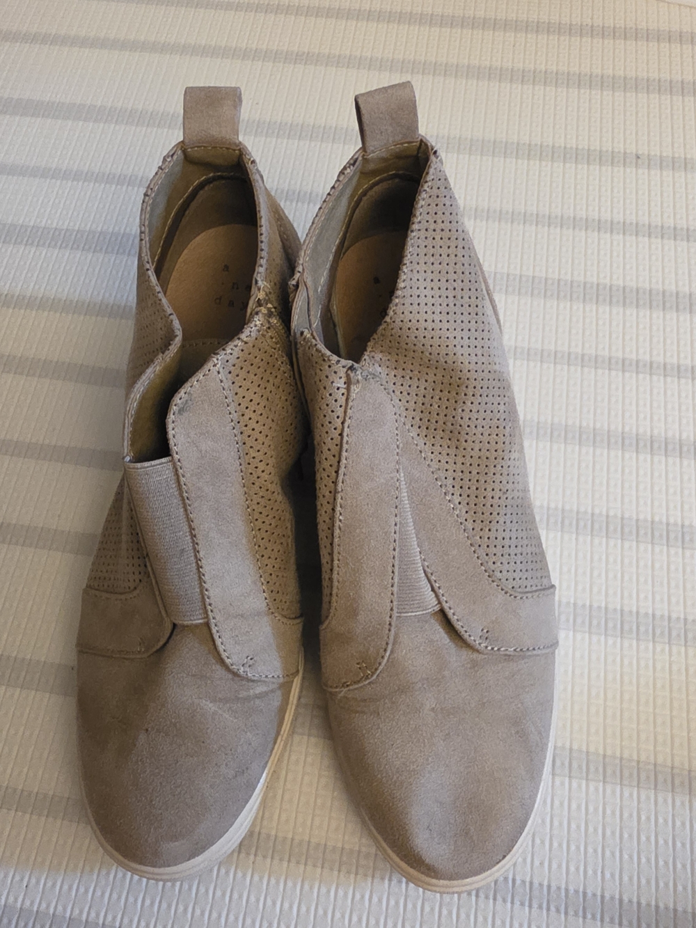 a new day Taupe Suede Wedge Slip-On Booties